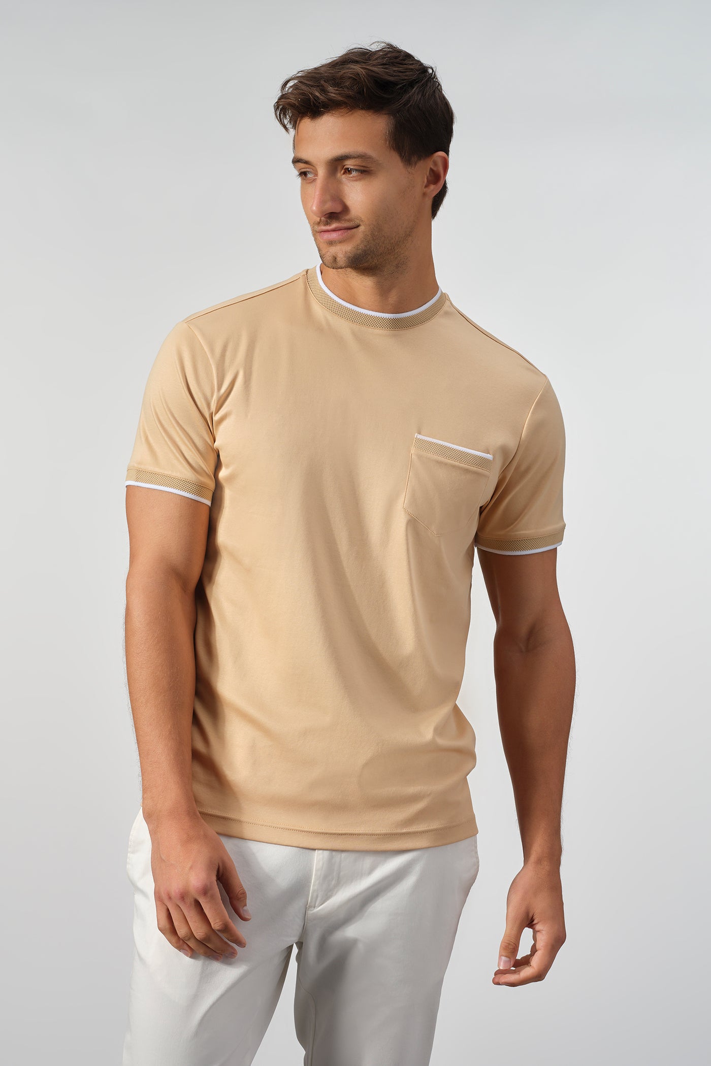 Garnet Setatouch Cotton Tee With Contrast Details