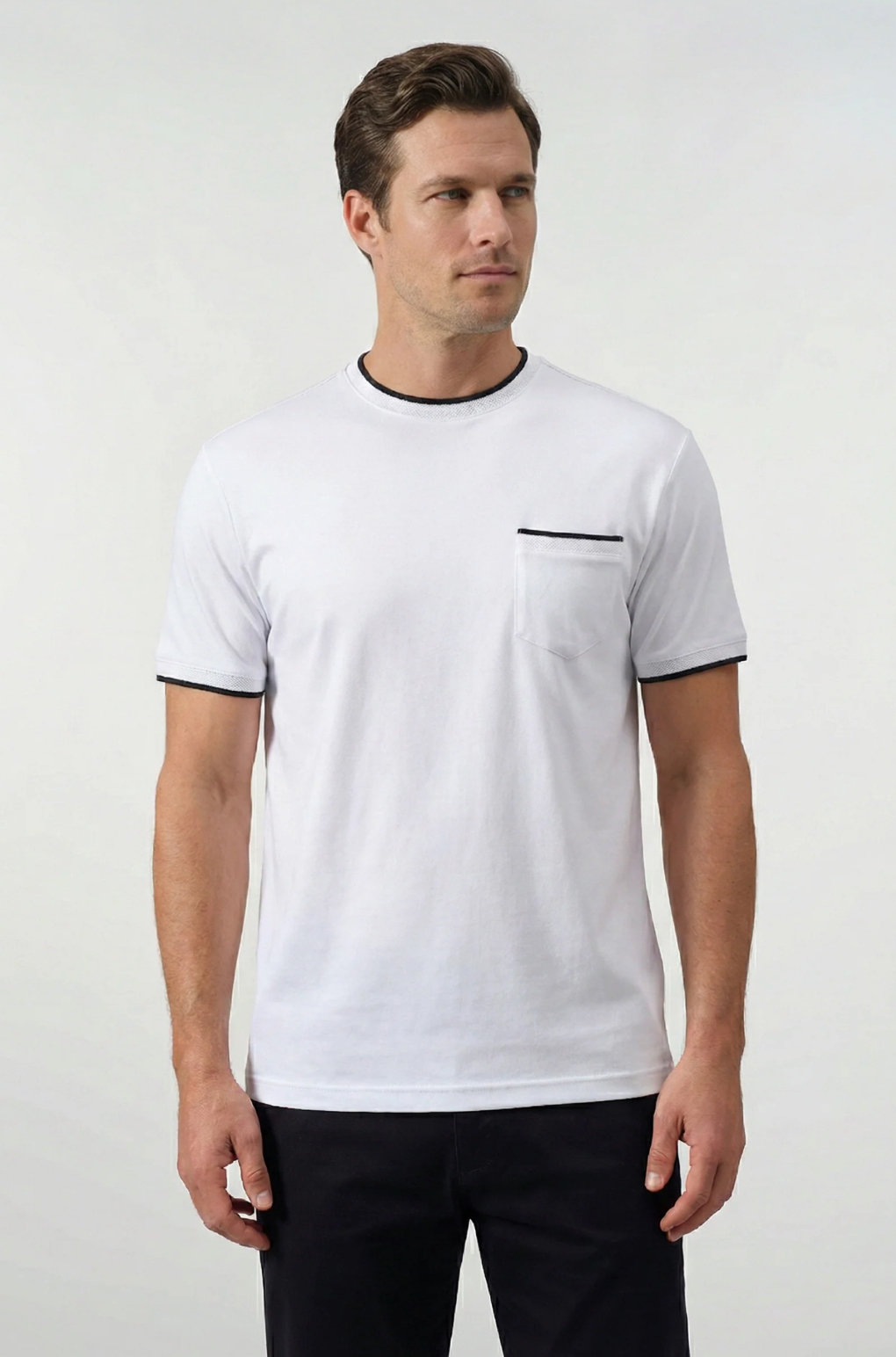 Garnet Setatouch Cotton Tee With Contrast Details