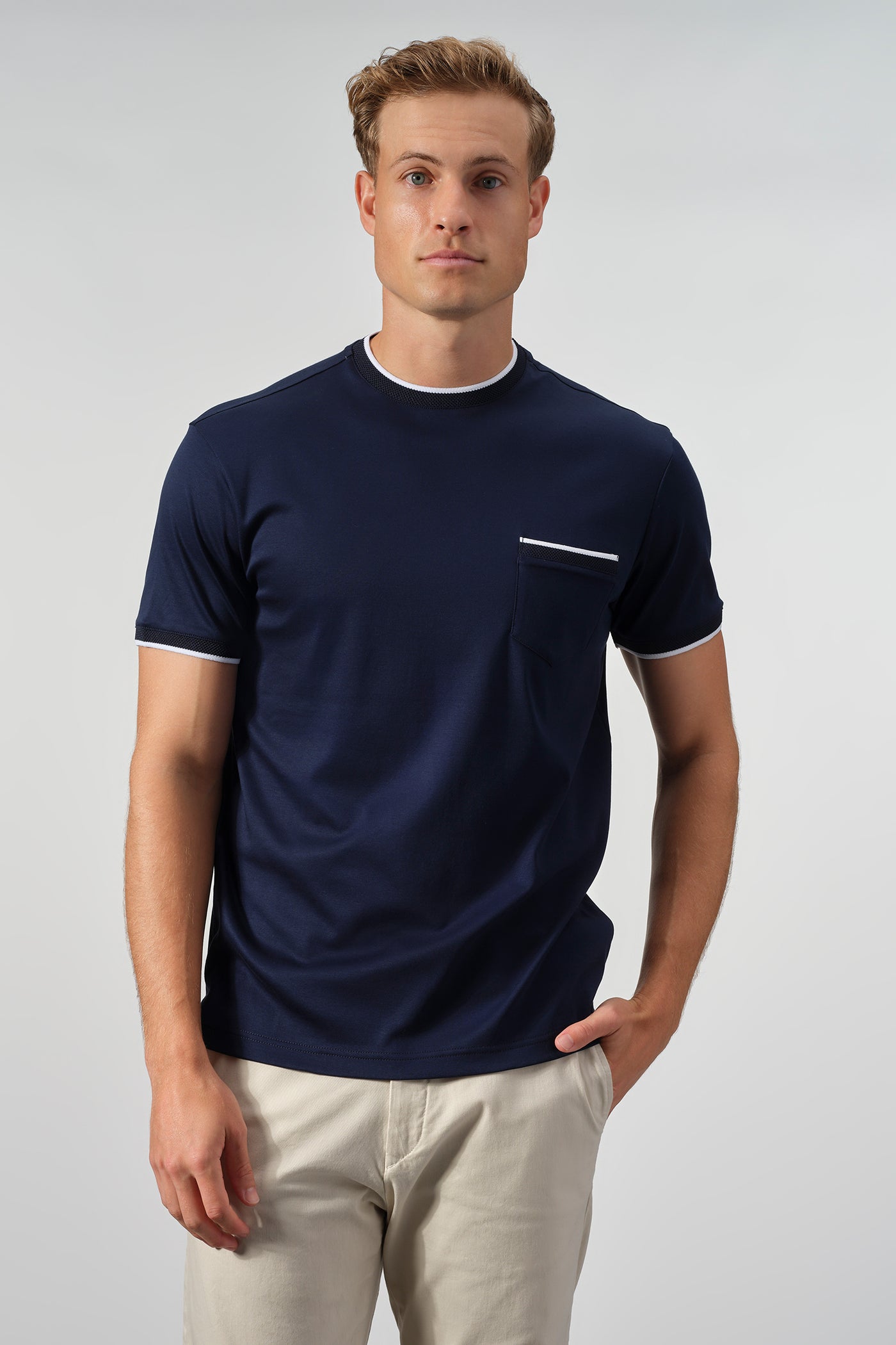 Garnet Setatouch Cotton Tee With Contrast Details